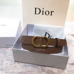 AAA Replica Dior Coffee Leather Belt For Women